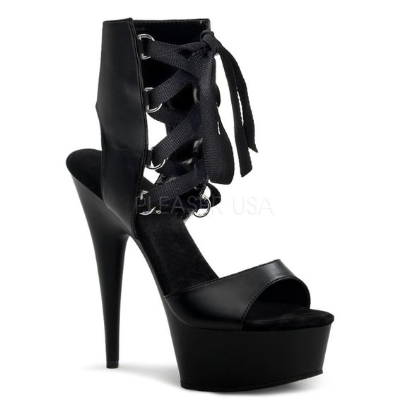 Pleaser Shoes - DELIGHT 600-14, BLACK MATTE. NIB